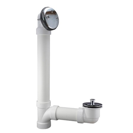 Keeney Mfg Roller Ball Drain, PVC, White, Polished Chrome, Specifications: 1-1/2 in Size, SCH 40 650PVCK