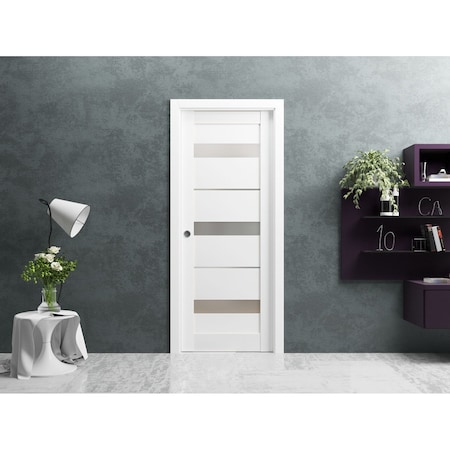 Sartodoors Slab Interior Door, 18" x 80", White QUADRO4055S-WS-18