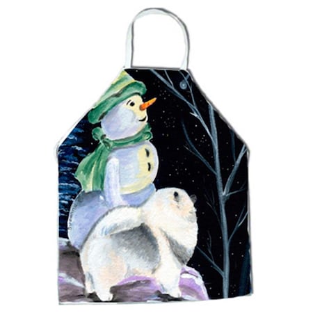 Carolines Treasures Snowman with Keeshond Apron - 27 x 31 in. SS8557APRON