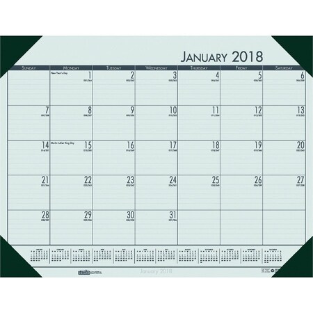 House Of Doolittle Doolittle, RECYCLED ECOTONES WOODLAND GREEN MONTHLY DESK PAD CALENDAR, 22 X 17, 2021 12471