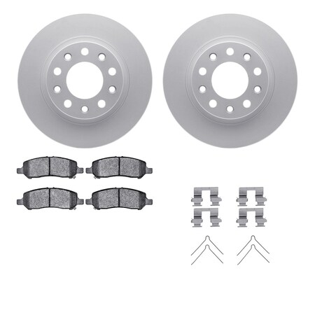 Dynamic Friction Co DFC GEOSPEC Coated Rotors with 5000 Brake Pads - Ceramic and Hardware 4512-40090