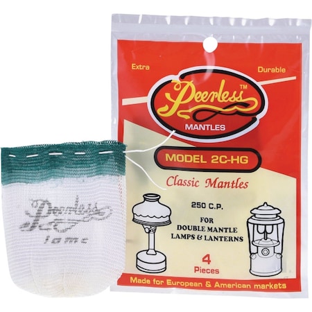 Peerless No.21 Style Standard Tie Lantern Mantle, 4PK 2C-HG