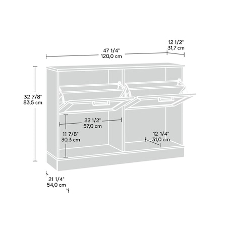 Sauder Homeplus 47in w Shoe Cabinet White 3a 443709