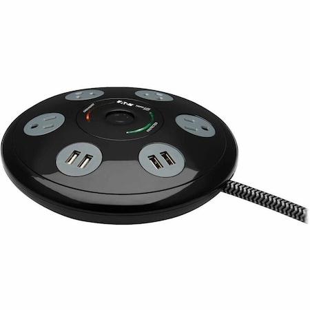 Tripp Lite Power Strip, Surge, USB, 4 5-15R, 5-15P, 6 ft., Black TLP406USBUFO