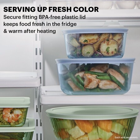 Pyrex Simply Store Tinted Blue Round Storage Set with Blue Plastic Lids, 10-Piece 1149600
