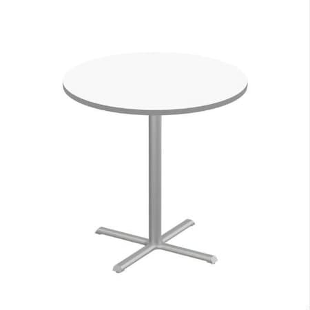 Correll Round Cafe Table, 48 in W, 48 in L, 42 in H, Particleboard Top, Frosty White SXB48DER-80-98-13