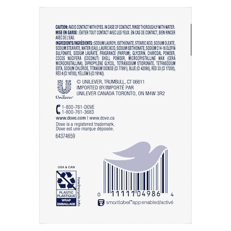 Dove Deep Exfoliating Charcoal Powder and Glycerin Beauty Bar Soap, 15 Ounce, 8PK 64370099