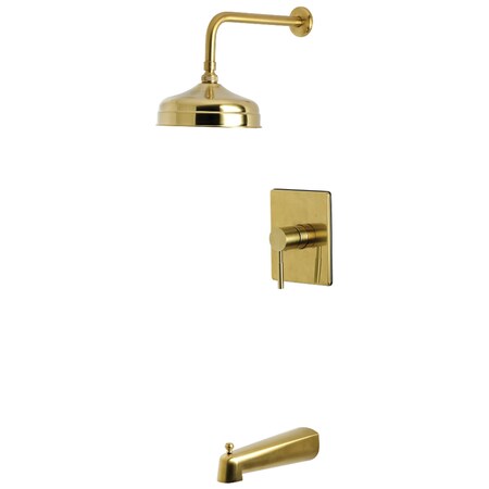 Kingston Brass Single-Handle Pressure Balanced Tub and Shower Faucet, Brushed Brass KB6347DL