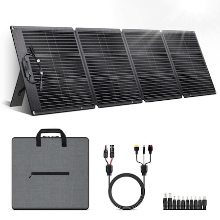 Wrightmaster 200-Watt 2 ft. Monocrystalline Folding Solar Panel, 23.7% Efficiency, IP67, Built-In Protection ZR-SPC200-N