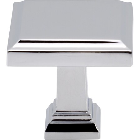 Designperfect 1-3/16 Overall Length Square Cabinet Knob, Polished Chrome DPA-S54KPC