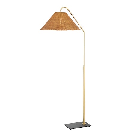 Mitzi Lauren 1 Light Floor Lamp 25.5 In. Aged Brass/Textured Black Combo HL599401-AGB/TBK