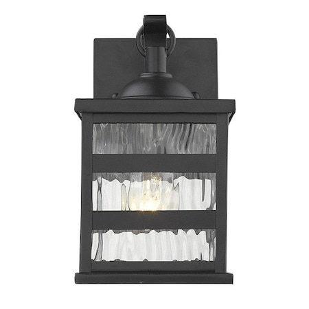 Homeroots Glass panel Matte Black Outdoor Cage Light 398480