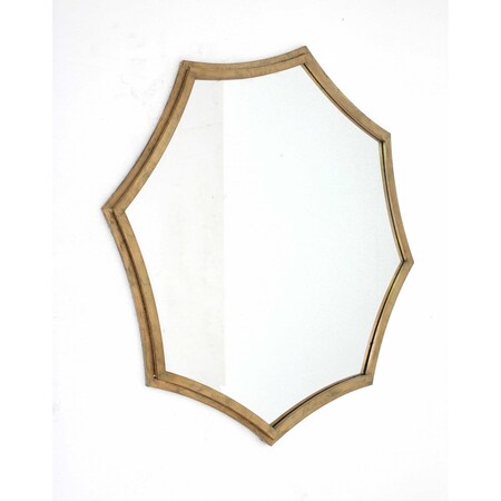 Homeroots 33" Gold Octagon Metal Framed Accent Mirror 274589