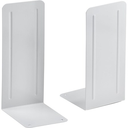 Acrimet Steel Metal Jumbo Bookends for Shelves, Heavy Duty, for Large books, White, 2PK 294.9