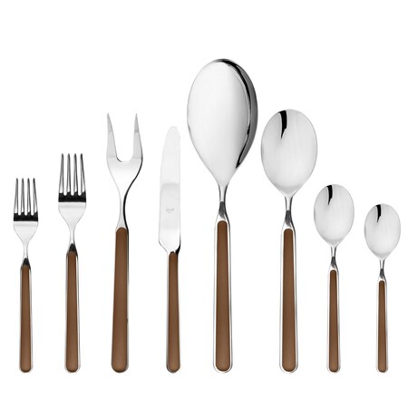 Mepra Fantasia Flatware Set - 43 Pieces - Tobacco 10M622043