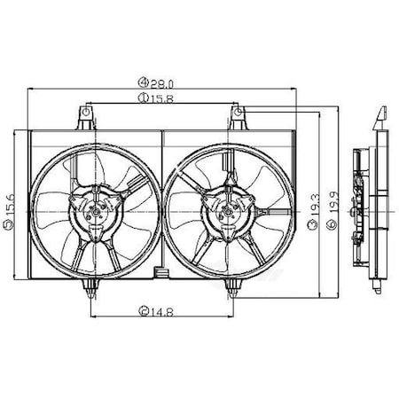 Global Parts Distributors Electric Cooling Fan Assembly 2811529