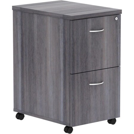 Lorell 2 Drawer Weathered Charcoal Laminate Pedestal Desking, Charcoal Gray - 16 x 22 x 28.3 in. LLR69561