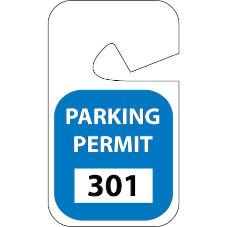 Nmc Rearview Mirror Hang Tag Blue, Pk100 PP14D