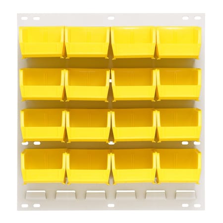 Quantum Storage Systems 18X19 HC LOUVERED PANEL W/16 BINS YELLOW QLP-1819HC-210-16YL