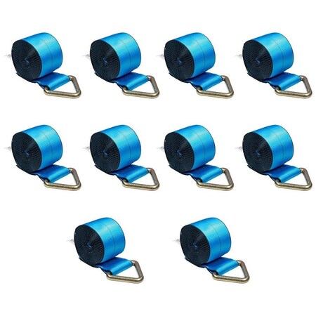 Mytee Products Winch Straps 4inx30ft Blue Tie Down w/Delta Ring WLL# 5400 lbs, 10PK WS430D-Bx10