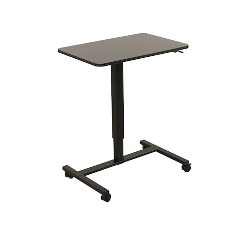 Homeroots Adjustable Black Wood and Stainless Steel Rolling Standing Desk 535347
