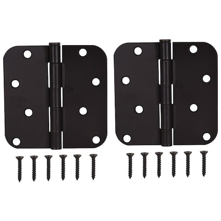 Prosource Door Hinge, Steel, Oil-Rubbed Bronze, Loose Pin, 180 deg Range of Motion, Screw Mounting BH-402ORB-PS