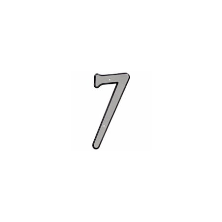 Hillman House Address Number 7, Nail-On, Reflective Plastic, 4 In. 841610