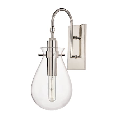 Hudson Valley Lighting Becki Owens X Ivy 1 Light Wall Sconce 7.5 In. Polished Nickel BKO100-PN