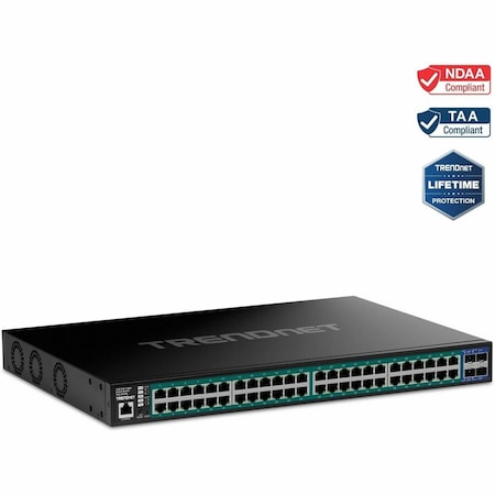 Trendnet 52-port Gigabit Web Smart PoE+ Switch with 10G SFP+ Slots TPE-3524S