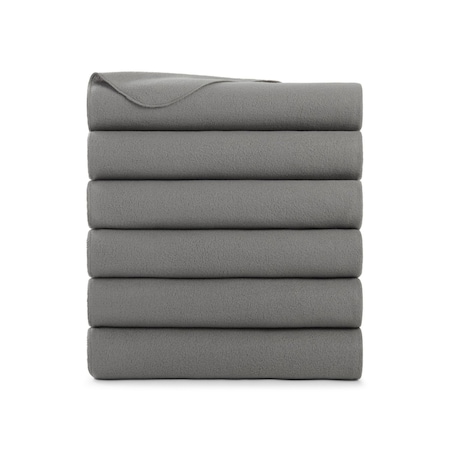 Arkwright Home Cozy Soft Polar Fleece Throw Blanket 50x60 Grey (6pk), 6PK P-FCPL-6PK-GY