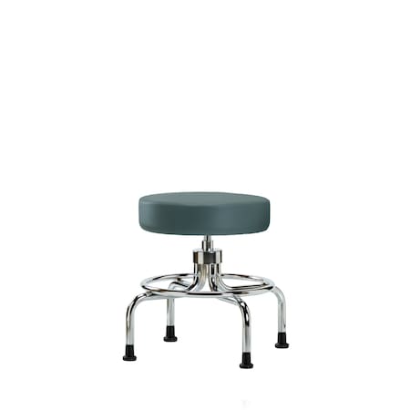 Blue Ridge Ergonomics Screw-Lift Stool, Vinyl, CR, Glides, Blu BR-VSLMD-CR-RG-8546