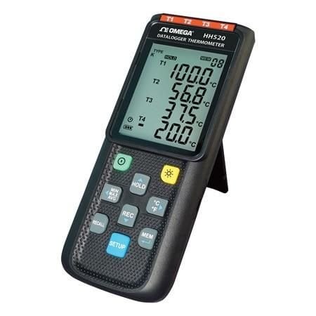 Omega Handheld Data Logger Thermometer, TC-Type, Battery, 4-CH, Each HH520