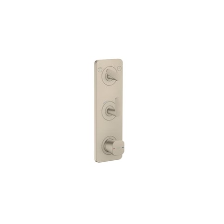 Axor Citterio C Thermostatic Module Trim 15" x 5" for 2 Functions- Cubic Cut in Brushed Nickel 49701821