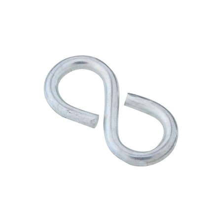 National Hardware S-Hook, 20 lb Working Load, 1/8 in Dia Wire, Steel, Zinc, 5PK N121-350