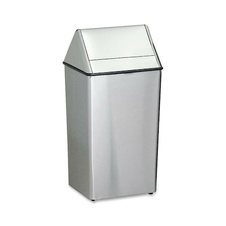 Witt Industries Large Square Hamper with Swingtop, Stainless 1511HTSS