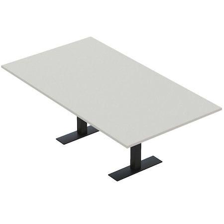 Skutchi Designs 7ft Rectangular Conference Table With Power | Harmony Series | 6 Person Meeting Room Table HAR-REC-48x84-T.BK-U779-NA