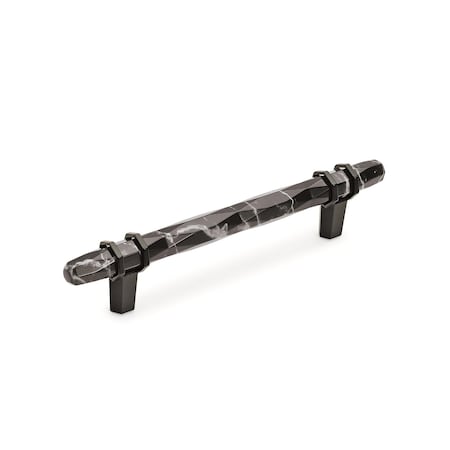 Amerock Carrione 5-1/16 in 128 mm Center-to-Center Marble Black/Black Bronze Cabinet Pull BP36649MBKBBR
