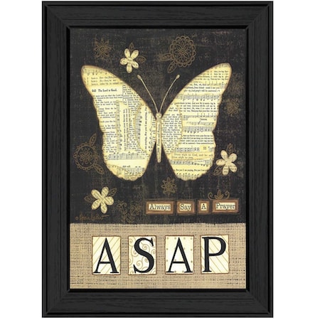 Homeroots Always Say A Prayer Butterfly Black Print Wall Art 404281