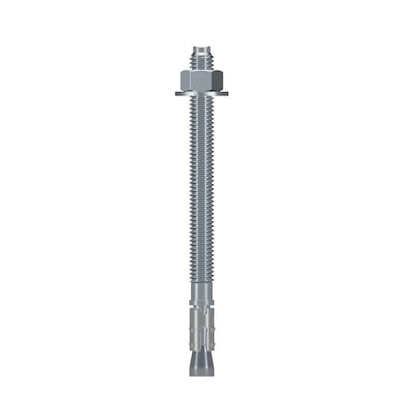 Simpson Strong-Tie Strong-Bolt 2 Wedge Anchor, 3/8 in Dia, 5 in L, Carbon Steel, Zinc STB2-37500P1