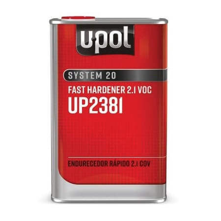 U-Pol SYSTEM 20 Fast Hardener, 1 Liter Tin, Clear, Liquid, Use With: 2.1 VOC 2K Primers and Clearcoats UP2381
