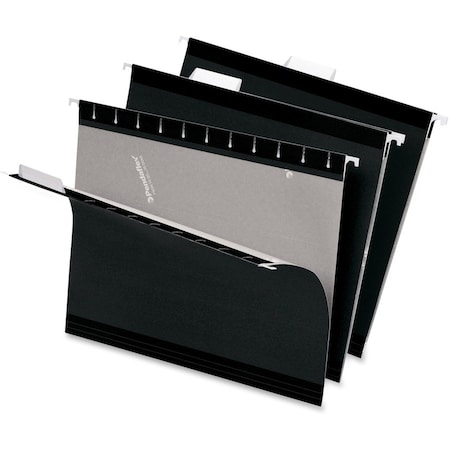 Tops Business Forms Pendaflex, COLORED REINFORCED HANGING FOLDERS, LETTER SIZE, 1/5-CUT TAB, BLACK, 25PK 415215BLA