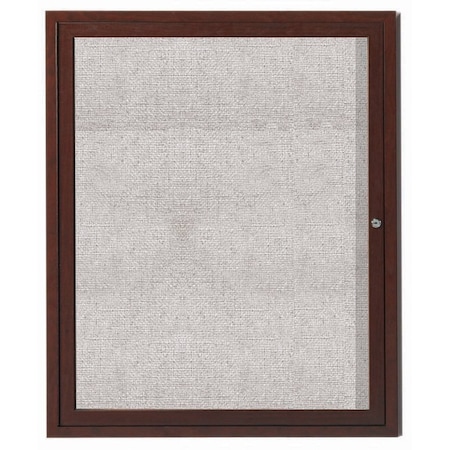 Aarco Outdoor Enclosed Bulletin Board w/ Al Wood Look Finish, Walnut Wood Look, 36''Hx30''W ODCCWW3630R