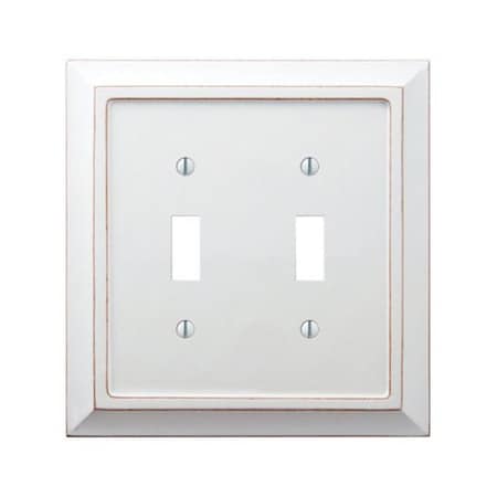 Amerelle 4040TTDW Savannah Wood 2 Toggle Wall Plate White 3502812