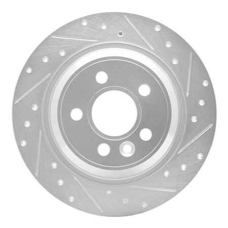 Dynamic Friction Co DFC Brake Rotor - Drilled and Slotted - Silver 631-27035R