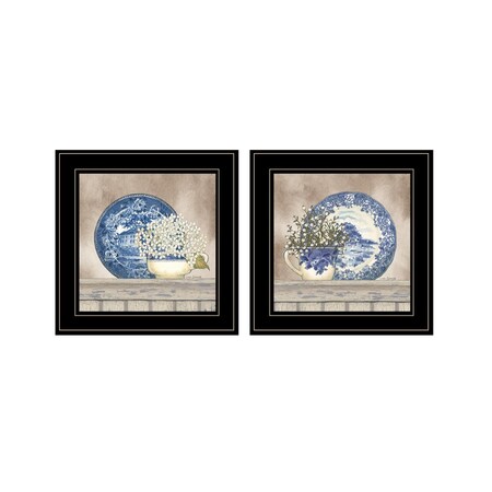 Homeroots Set Of Two The Farmhouse Blues Black Framed Print Wall Art, 2PK 408023
