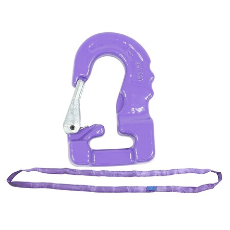 Mytee Products Endless Round Sling 6ft Purple w/ Hook Combo Crane Wrecker Towing RSLH-6-2600-P