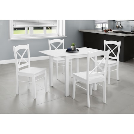 Monarch Specialties Dining Table, 48 in. Rectangular, Small, Kitchen, Dining Room, White Veneer, Wood Legs, Transitional I 1323
