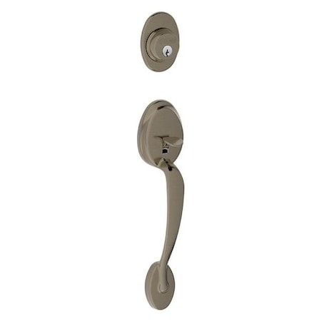 Schlage Residential Plymouth Dummy Exterior Handleset Only Antique Nickel Finish F92PLY620
