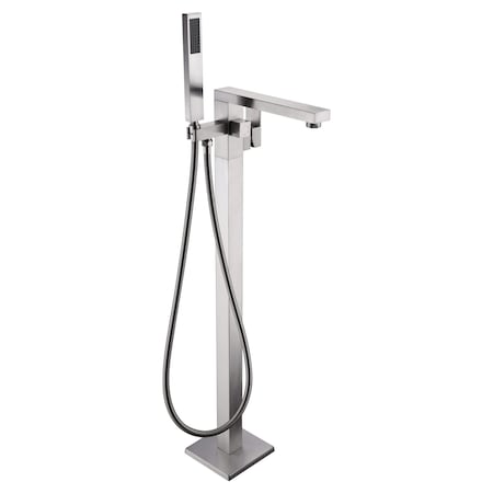 Anzzi Impala 2-Handle Claw Foot Tub Faucet with Hand Shower in Brushed Nickel FS-AZ0037BNR