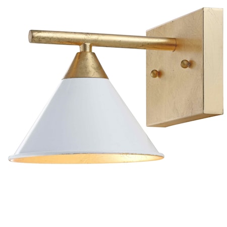 Jonathan Y Yvette 9.25" 1-light Metal Vanity, White/Gold JYL9012A